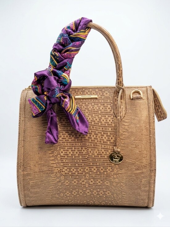 Brahmin Handbags - Brahmin Caroline Metallic Lizard-Embossed Satchel NWT